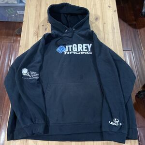 JT Grey Racing USA Graphic Pullover Hoodie Men 2XL Black
